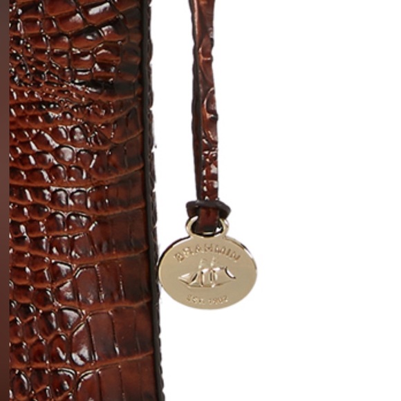 BRAHMIN Melbourne Collection Handbag Katie Leather Crocodile Crossbody AUTHENTIC - Picture 4 of 16